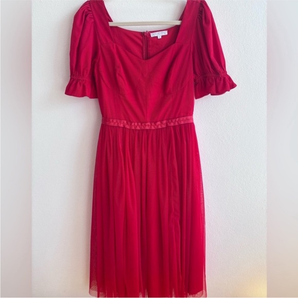 Ivy City Co Red Ballerina Dress size Small with 0-3 months mini ❤️ - Picture 2 of 4